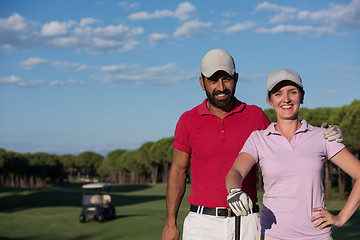 Image showing portrait of couple on golf course