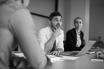 Image showing business people group on meeting at modern startup office