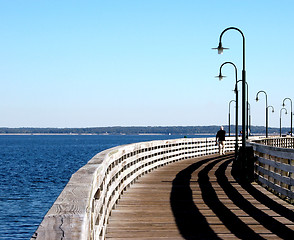 Image showing walking the pier