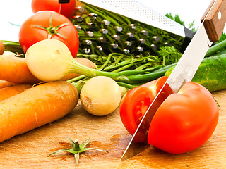 Image showing Cutting Tomato