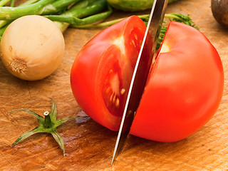 Image showing Cutting Tomato 