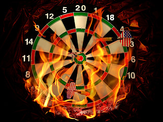 Image showing Darts In Flame