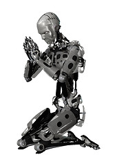Image showing 3D Illustration Male Cyborg on White