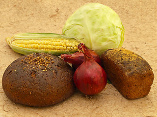 Image showing Vegetables And Bread