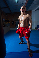 Image showing fighter in red shorts