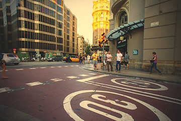 Image showing crossroads placa de l\'Angel, Barcelona, Spain