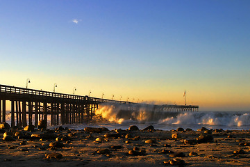 Image showing Ventura Pier Sturm Sunset