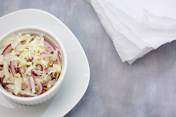 Image showing Cabbage and red onion salad