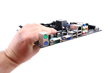 Image showing motherboard in human hand