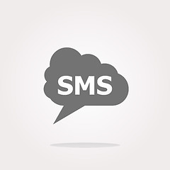 Image showing vector sms glossy web icon isolated on white background