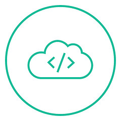 Image showing Transferring files cloud apps line icon.