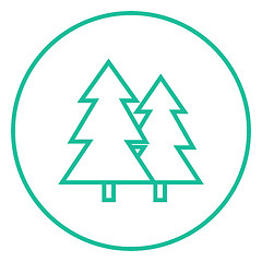 Image showing Pine trees line icon.