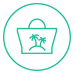 Image showing Beach bag line icon.