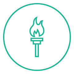 Image showing Burning olympic torch line icon.
