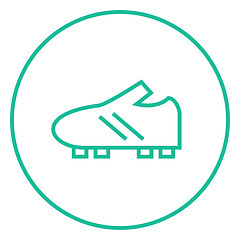 Image showing Football boot line icon.