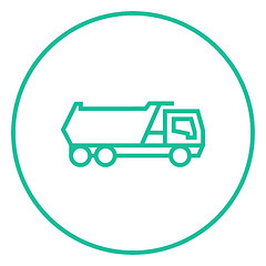 Image showing Dump truck line icon.