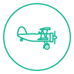 Image showing Propeller plane line icon.