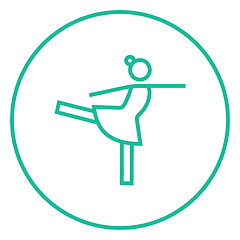 Image showing Female figure skater line icon.