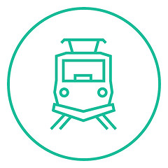 Image showing Front view of train line icon.