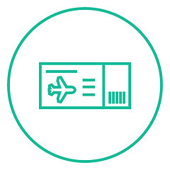 Image showing Flight ticket line icon.