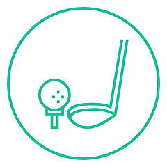 Image showing Golf ball and putter line icon.