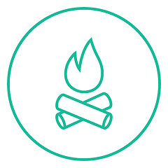 Image showing Campfire line icon.