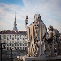 Image showing Turin, Italy - January 2016: Faith Statue