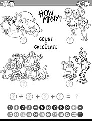 Image showing math kids avtivity coloring page