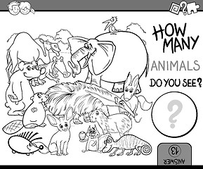 Image showing count the animals coloring book