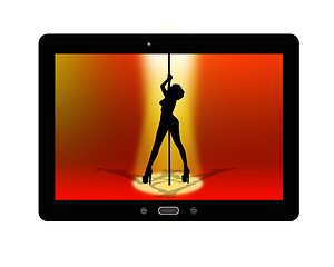 Image showing black tablet with strip-tease