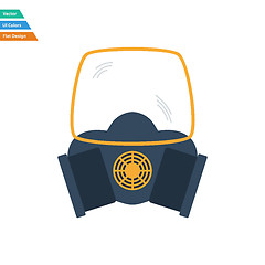 Image showing Flat design icon of chemistry gas mask