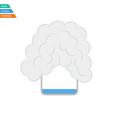 Image showing Flat design icon of chemistry reaction in glass