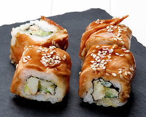 Image showing Smoked Eel Sushi