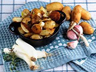 Image showing Roasted Potato Wedges