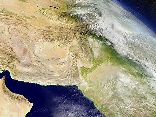 Image showing Afghanistan and Pakistan from space