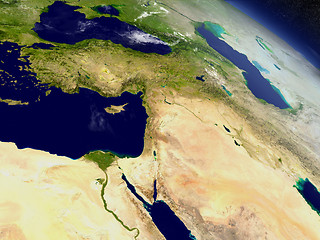 Image showing Middle East from space