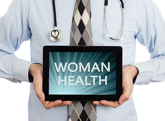 Image showing Doctor holding tablet - Woman health