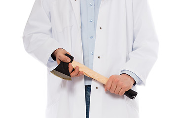 Image showing Evil medic holding a small axe