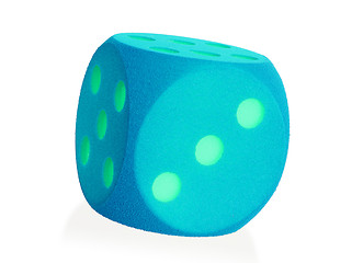 Image showing Large blue foam die isolated - 3