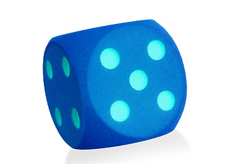 Image showing Large blue foam die isolated - 5