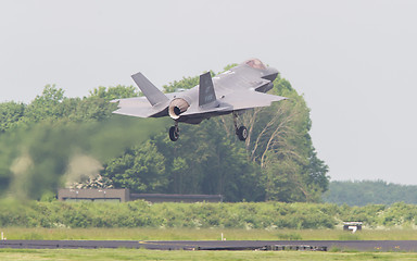 Image showing LEEUWARDEN, THE NETHERLANDS -MAY 26: F-35 fighter during it\'s fi