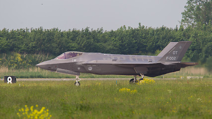 Image showing LEEUWARDEN, THE NETHERLANDS -MAY 26: F-35 fighter during it\'s fi