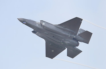 Image showing LEEUWARDEN, THE NETHERLANDS -MAY 26: F-35 fighter during it\'s fi