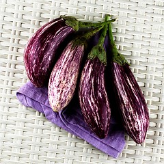 Image showing Raw Striped Eggplants