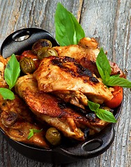 Image showing Roasted Chicken with Olives