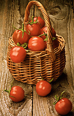 Image showing Basket of Cherry Tomatoes