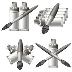 Image showing Set of Different Grey Paint Icon