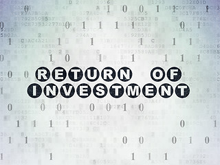 Image showing Finance concept: Return of Investment on Digital Data Paper background