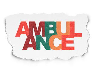 Image showing Health concept: Ambulance on Torn Paper background