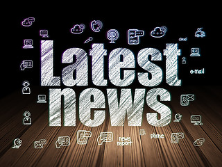 Image showing News concept: Latest News in grunge dark room